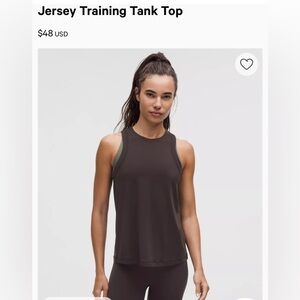 lululemon athletica Dark Brown Jersey Training Tank Top